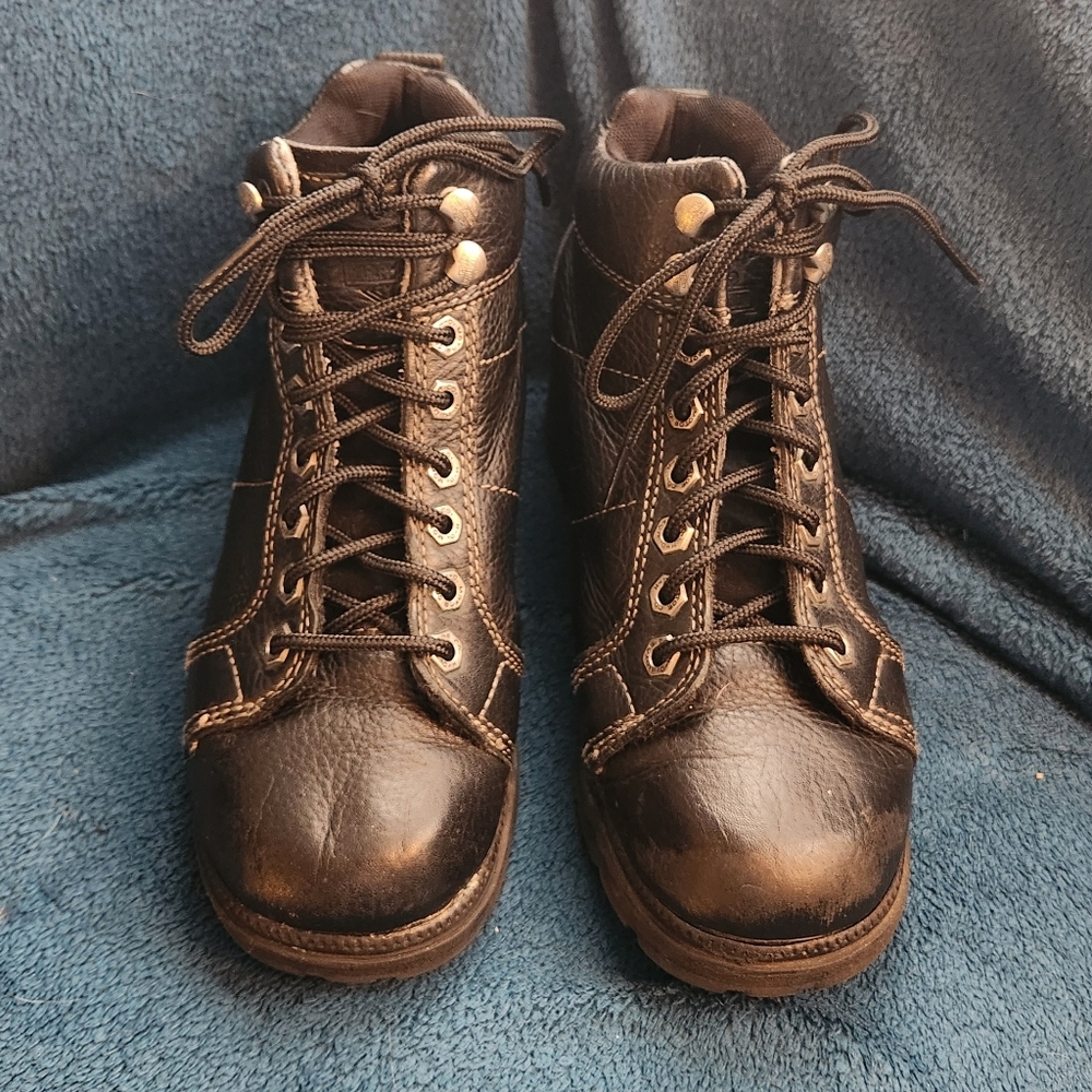 Harley-Davidson Women’s Tyler 4” Lace Chukka Boots – Black | Steel Toe | Size 7